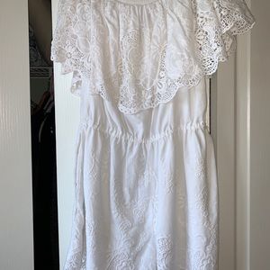 white off the shoulder romper